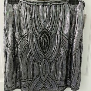 Design lab silver sequence mini skirt.